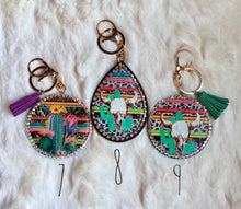 Load image into Gallery viewer, Faux Leather & Hair on Hide Keychain