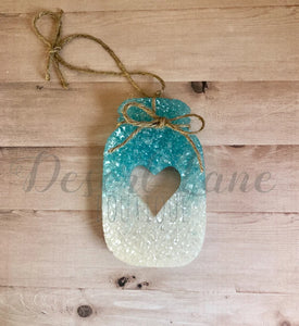 Mason Jar Car Freshie - Heart Cut Out & Ombre