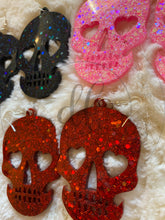 Load image into Gallery viewer, Glitter Skull Drop Earrings
